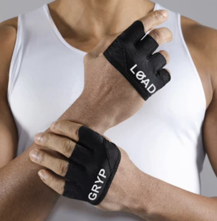 GRYP LØAD Unisex Lightweight Workout Gloves – Non-Slip Four-Finger Grip for Fitness, Weightlifting & Training